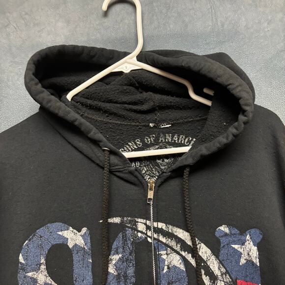 Sons of Anarchy Zip Hoodie 2XL Flag Reaper Graphic Double-Sided Freedom Flag - Picture 6 of 11